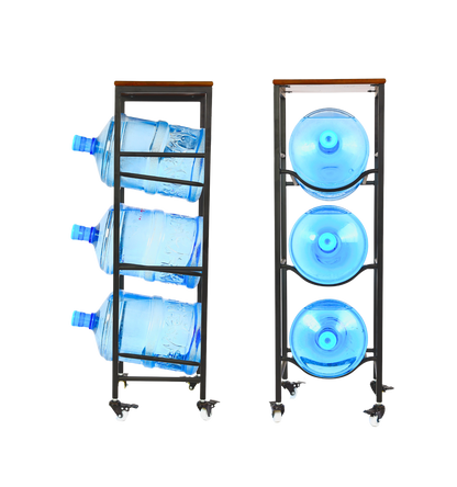 3-Tier WaterRack™ Premium with Natural Wood Shelf, Wheels & Brakes