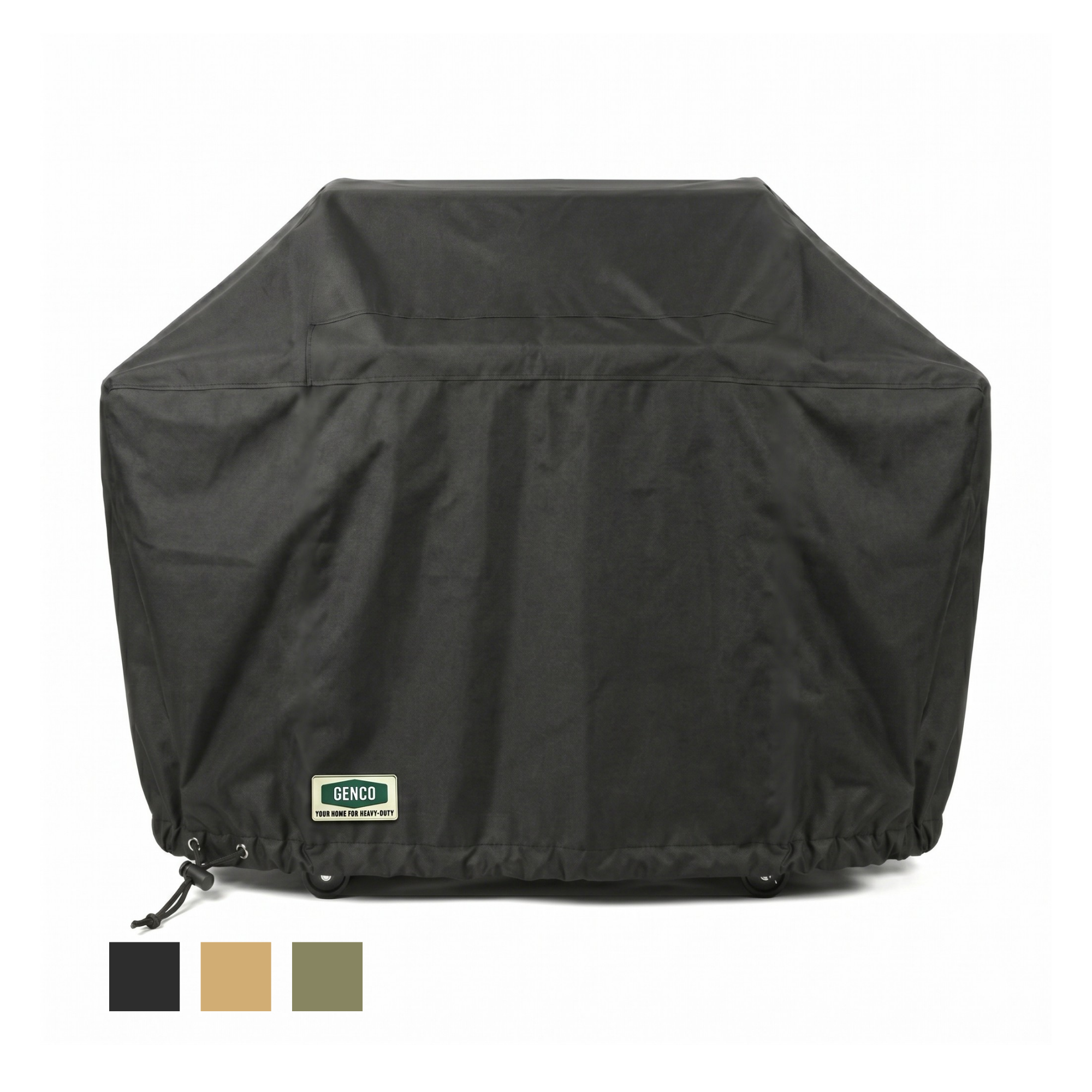 Heavy-Duty Dual-Layer Grill Cover - Weather Resistant Black (148W X 60D X 105H)