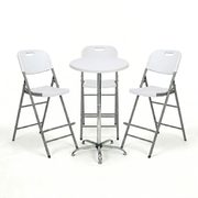 70cm Round Heavy-Duty Folding Bar Set | Table + 2 Bar Chairs