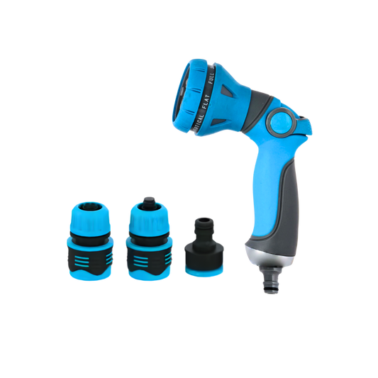 Heavy-Duty 8 Modes Garden Sprayer + Connectors Set 1/2 Inch