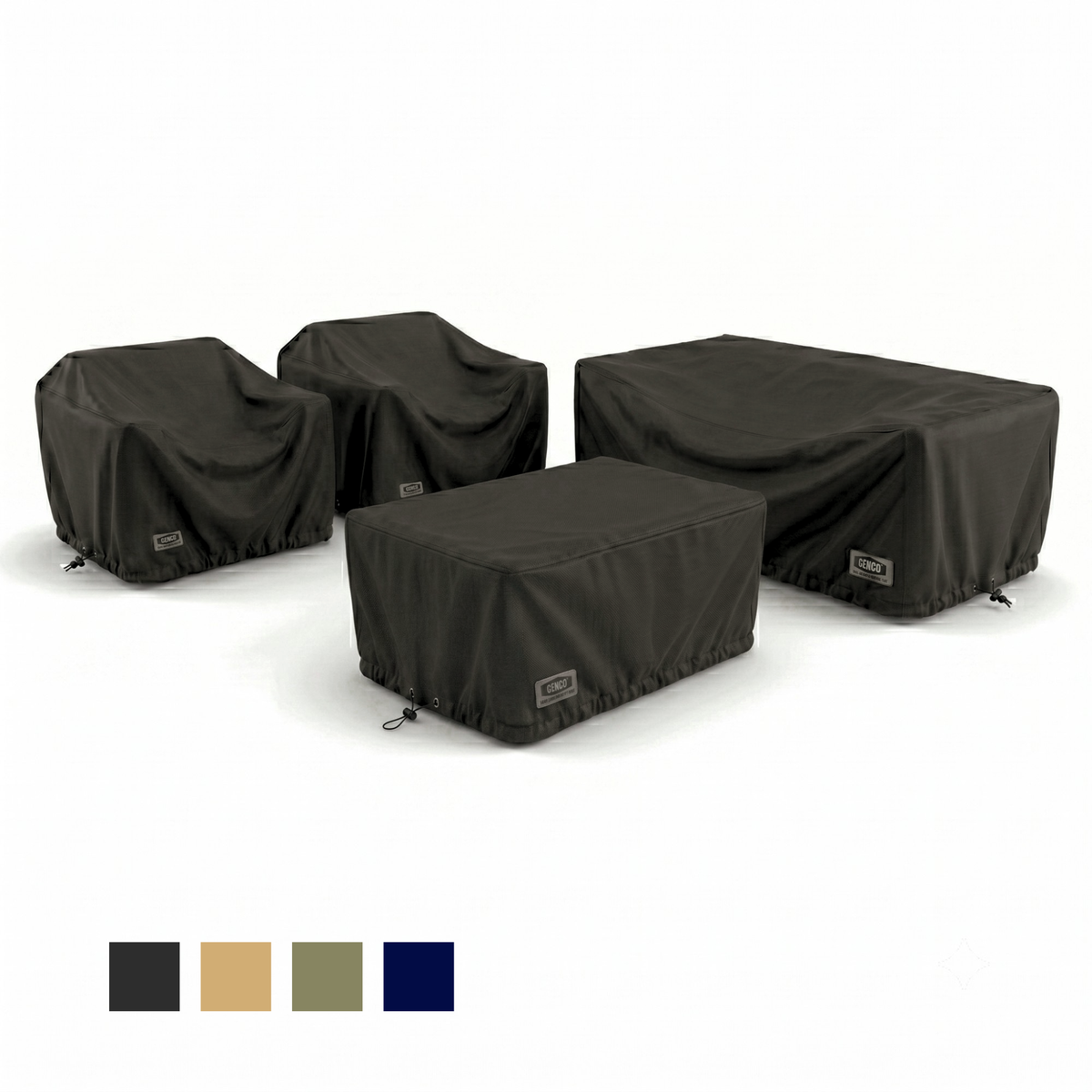 4-Piece Heavy-Duty Waterproof Outdoor Set (with 2-Seater Sofa)