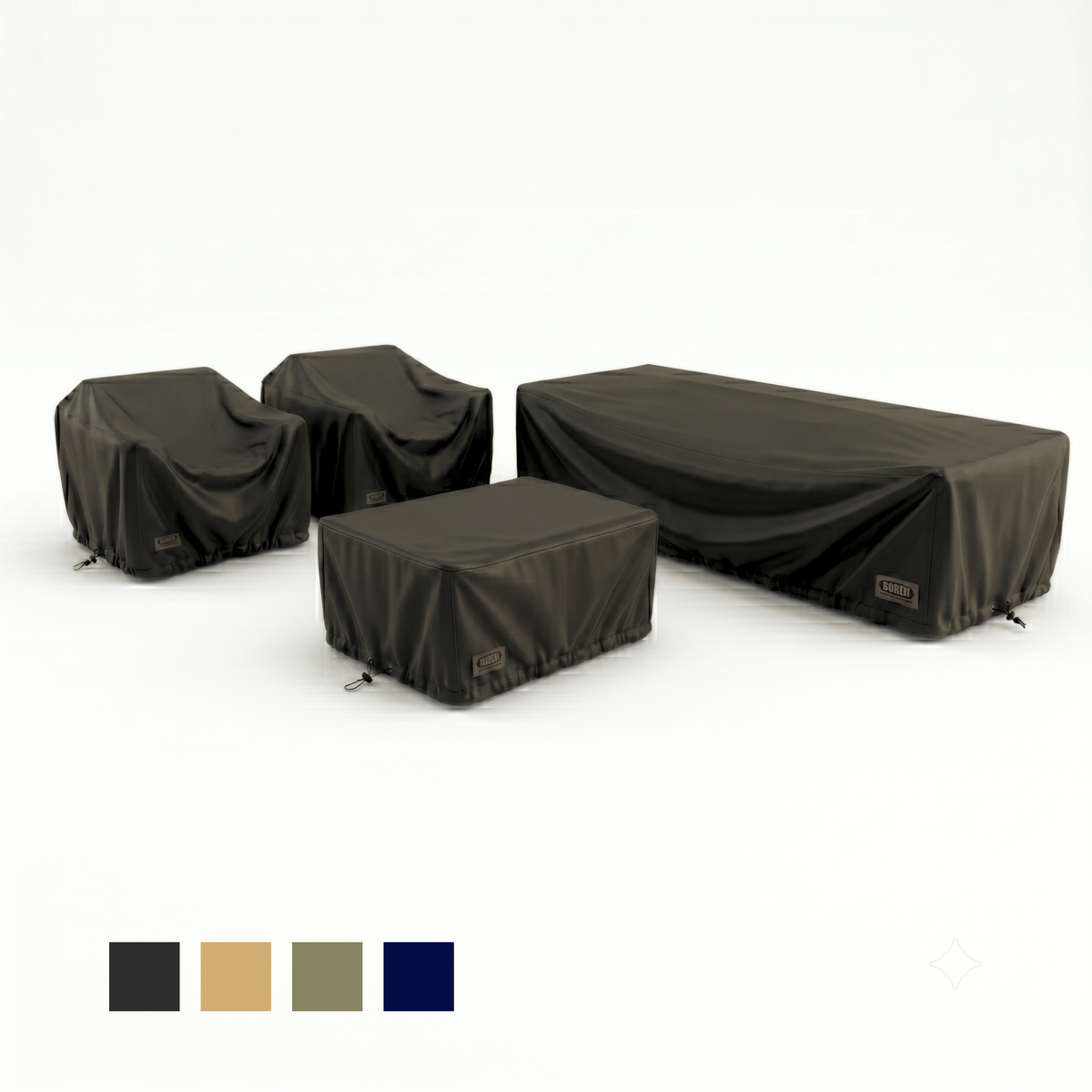4-Piece Heavy-Duty Waterproof Outdoor Set (with 3-Seater Sofa)