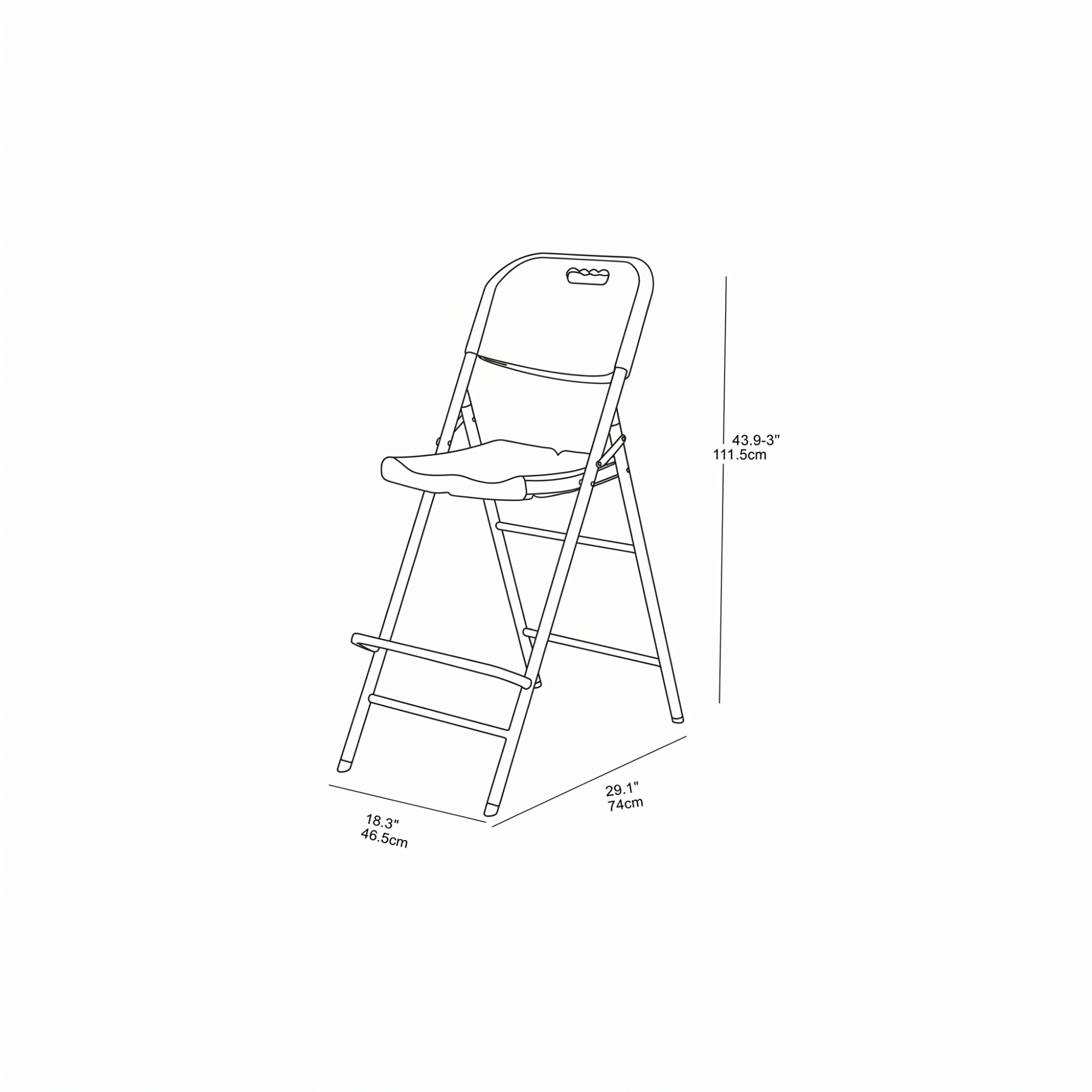 70cm Round Heavy-Duty Folding Bar Set | Table + 2 Bar Chairs