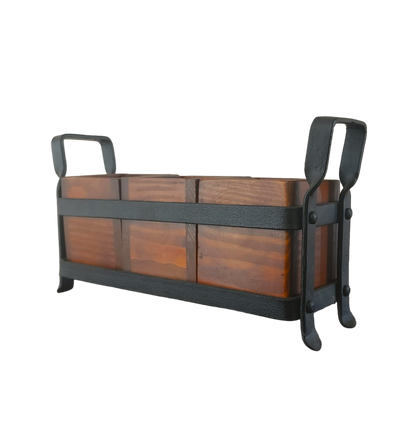 Handmade Wood & Iron Cutlery Holder