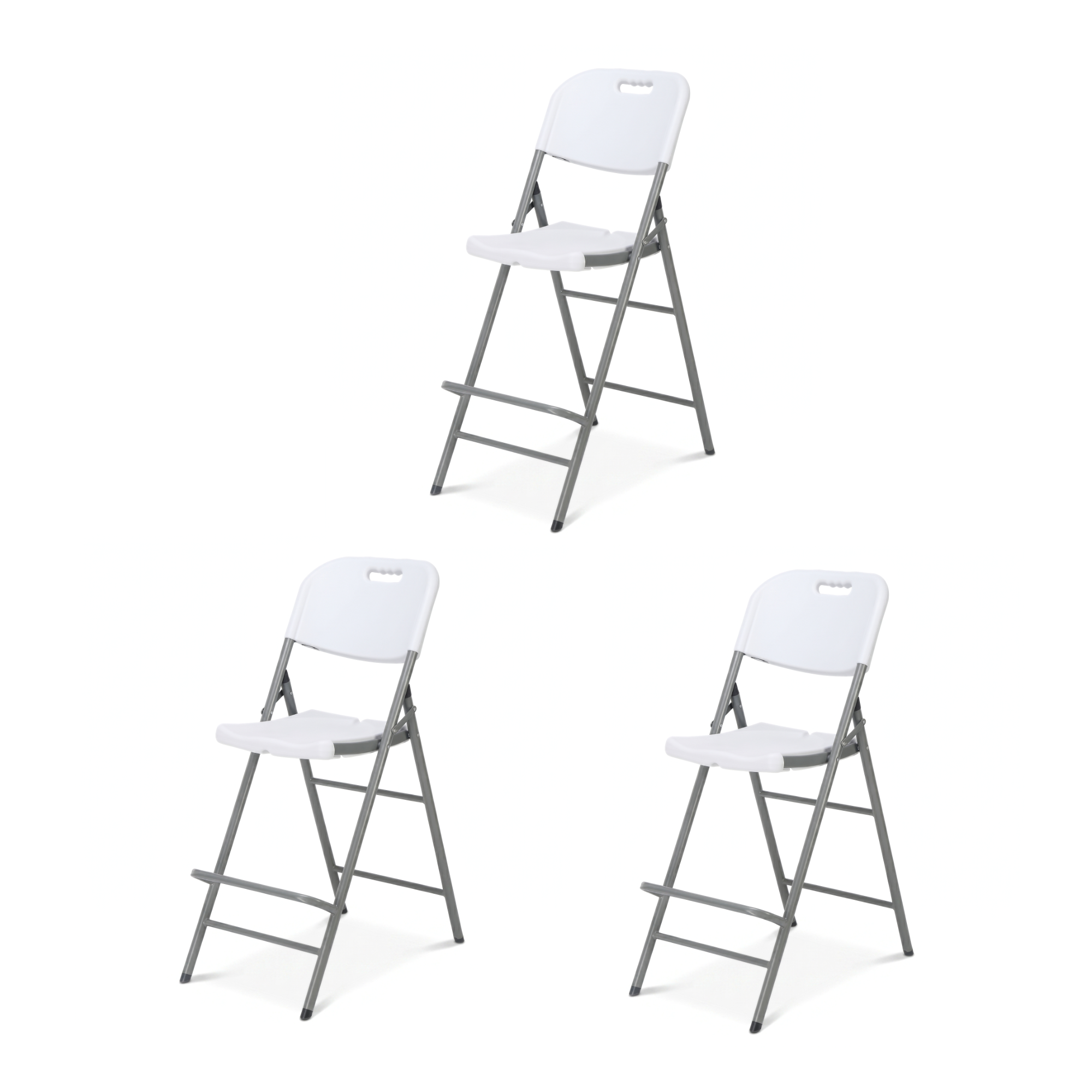 3-Pack Bar-Height Folding Chairs | Heavy-Duty Steel Frame
