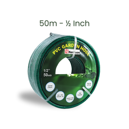 Full Set | Modern Hose Holder + 50m Heavy Duty PVC Hose + 9 Mode Sprayer + Connectors