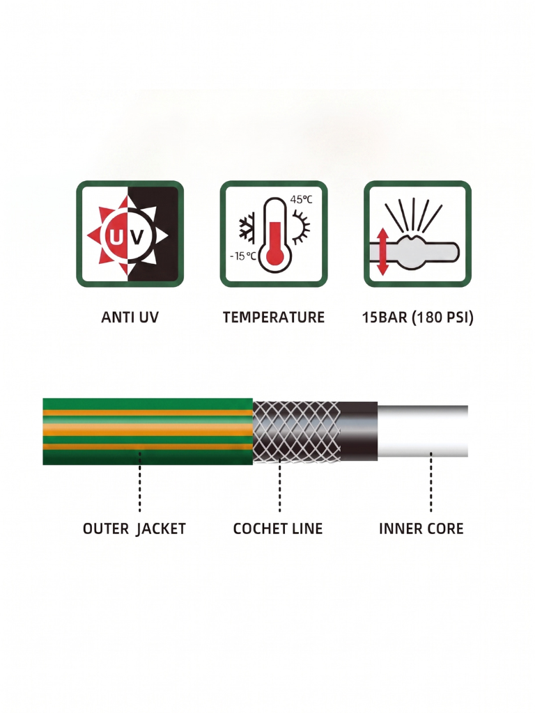 1/2 Inch Heavy-Duty PVC Hose 50m