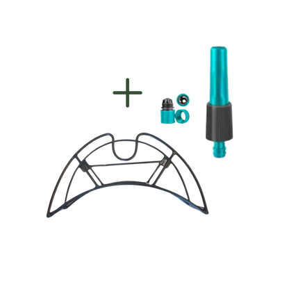 Bundle | Modern Garden Hose Wall Mount Holder + Sprayer