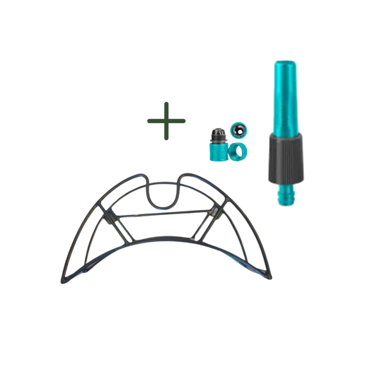 Bundle | Modern Garden Hose Wall Mount Holder + Sprayer