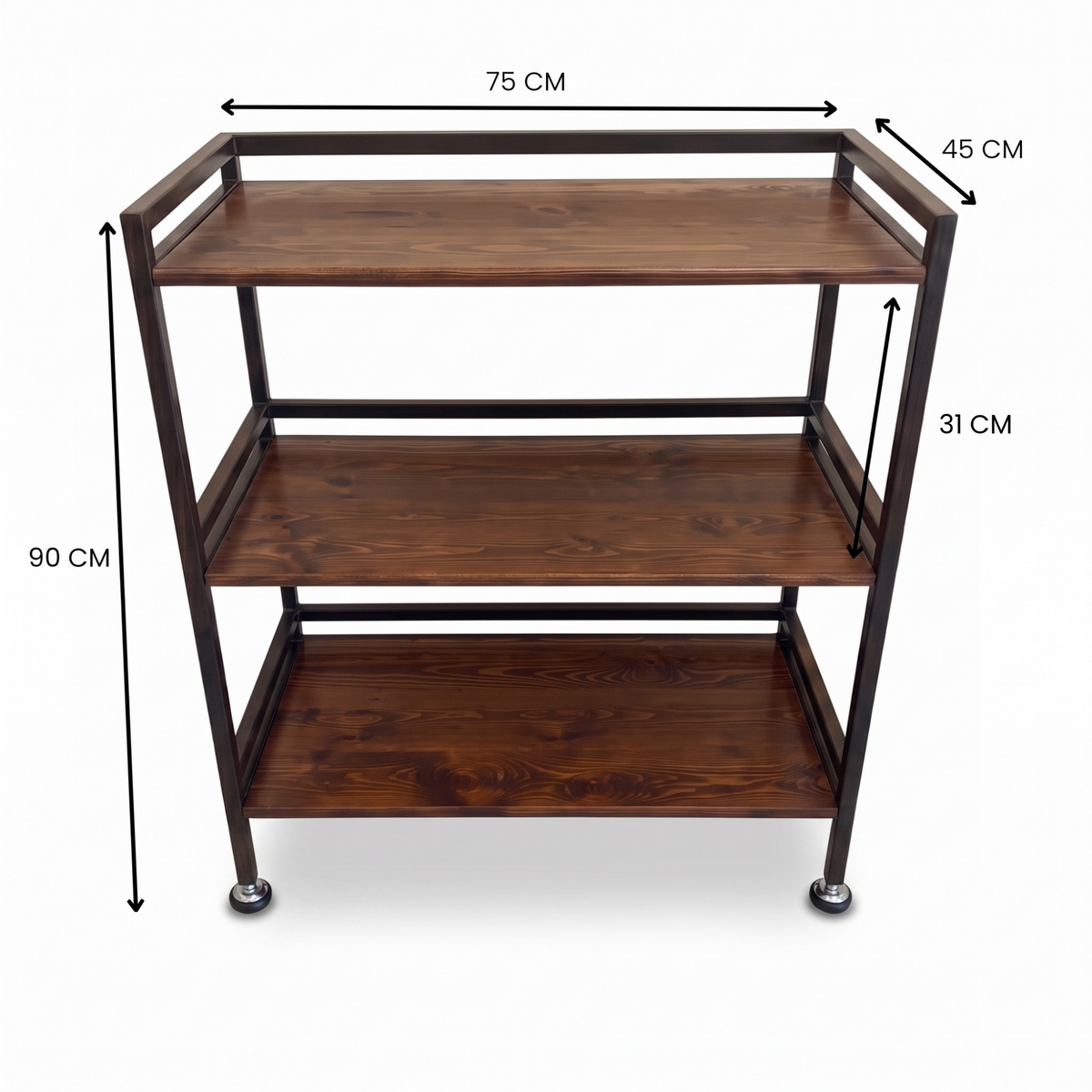 Hudson XL | 3-Tier Iron & Wood Rack