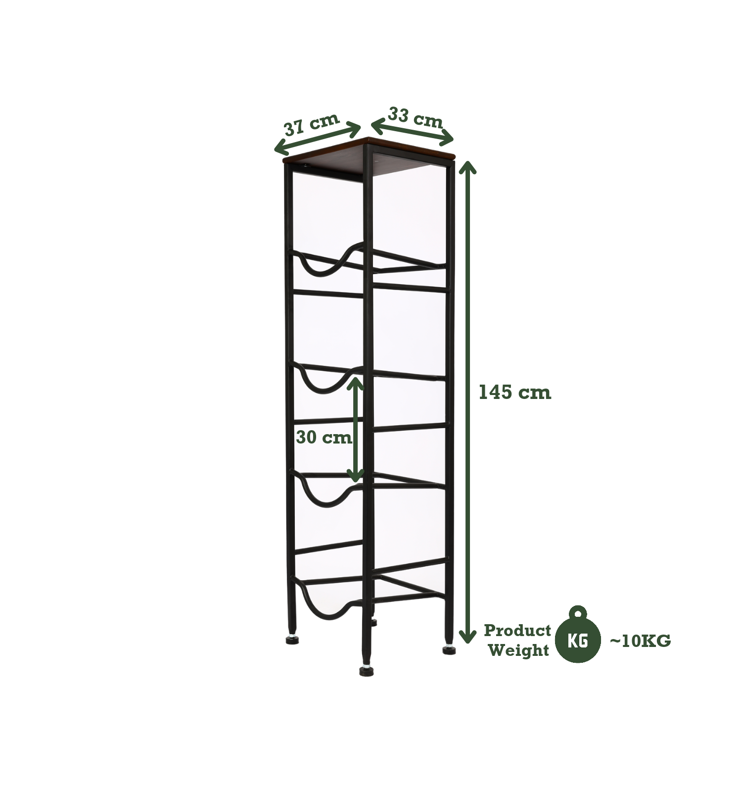 WaterRack Premium | 4-Tier with Natural Wood Shelf