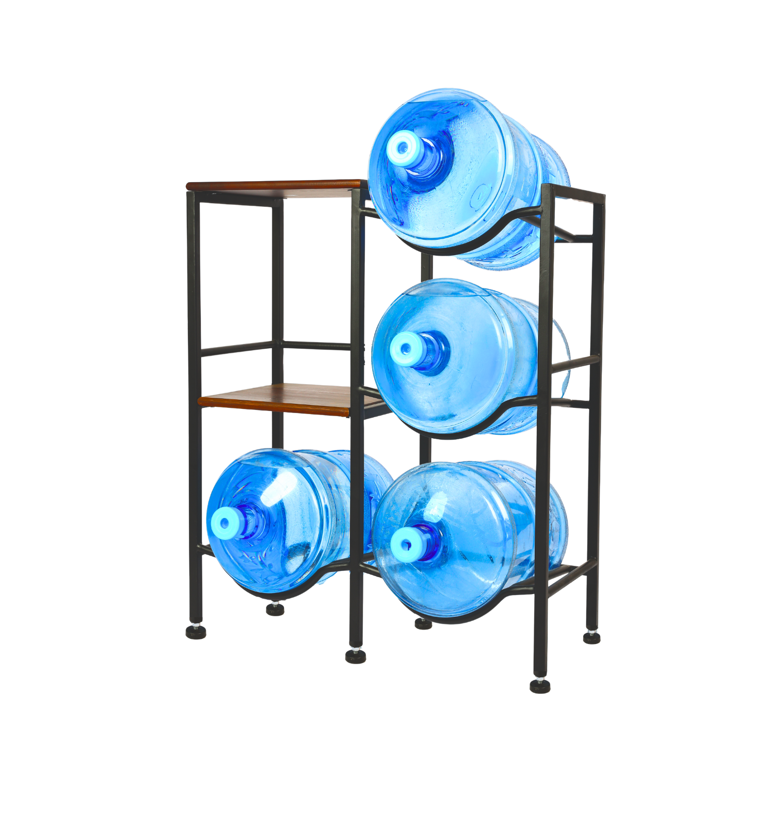 WaterRack Premium | Dual 3-Tier with 2 Natual Wood Shelves – Genco