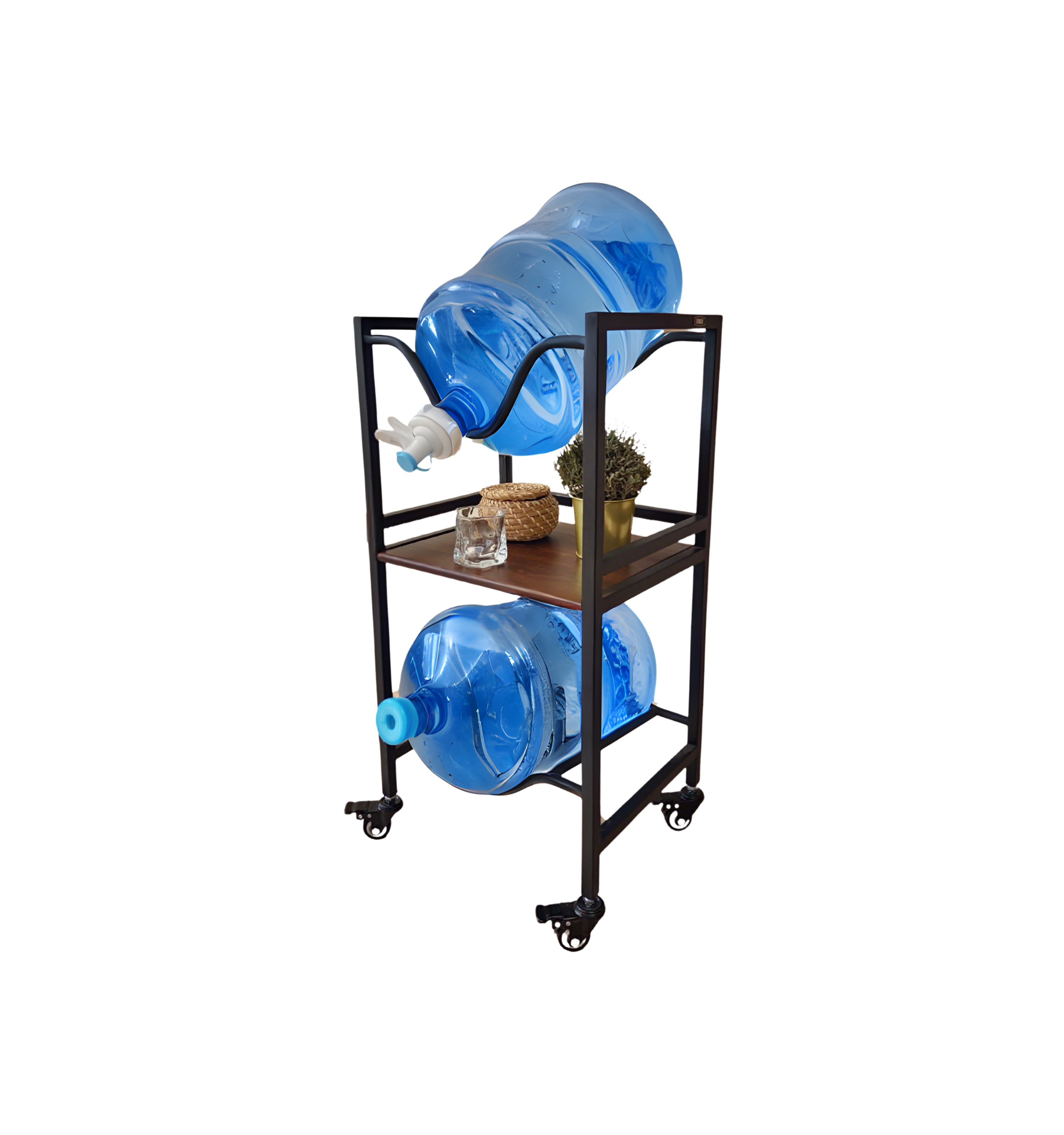 WaterRack EasyFlow | 2-Tier with Wheels & Brakes + 2x Water Jug Valve