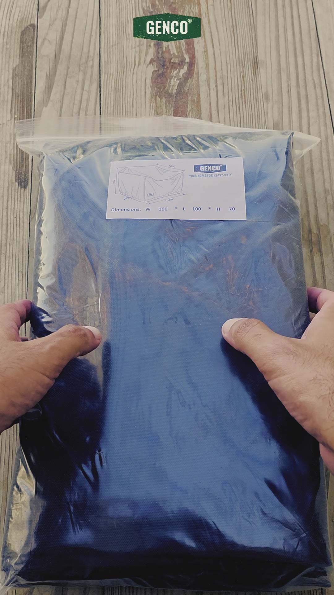 Load video: Outdoor Table Heavy-Duty Waterproof Cover (70L X 120W X 40H)