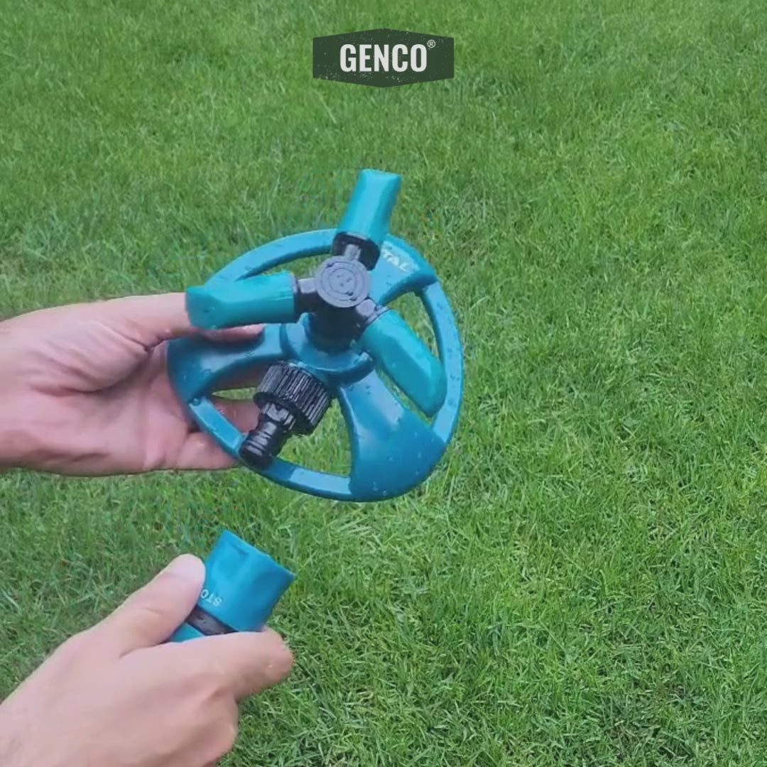 Load video: 360 Garden Sprinkler with Hose Connector