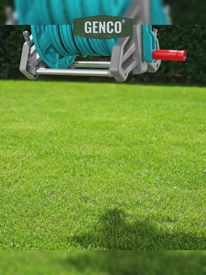 20m Wall-Mount Hose Reel with 9-Mode Sprayer - 1/2 Inch