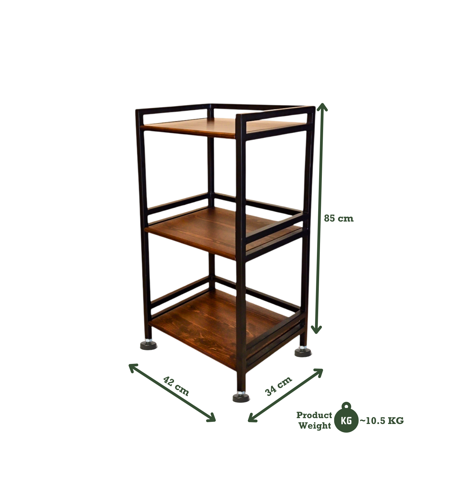 Hudson | 3-Tier Iron & Wood Rack